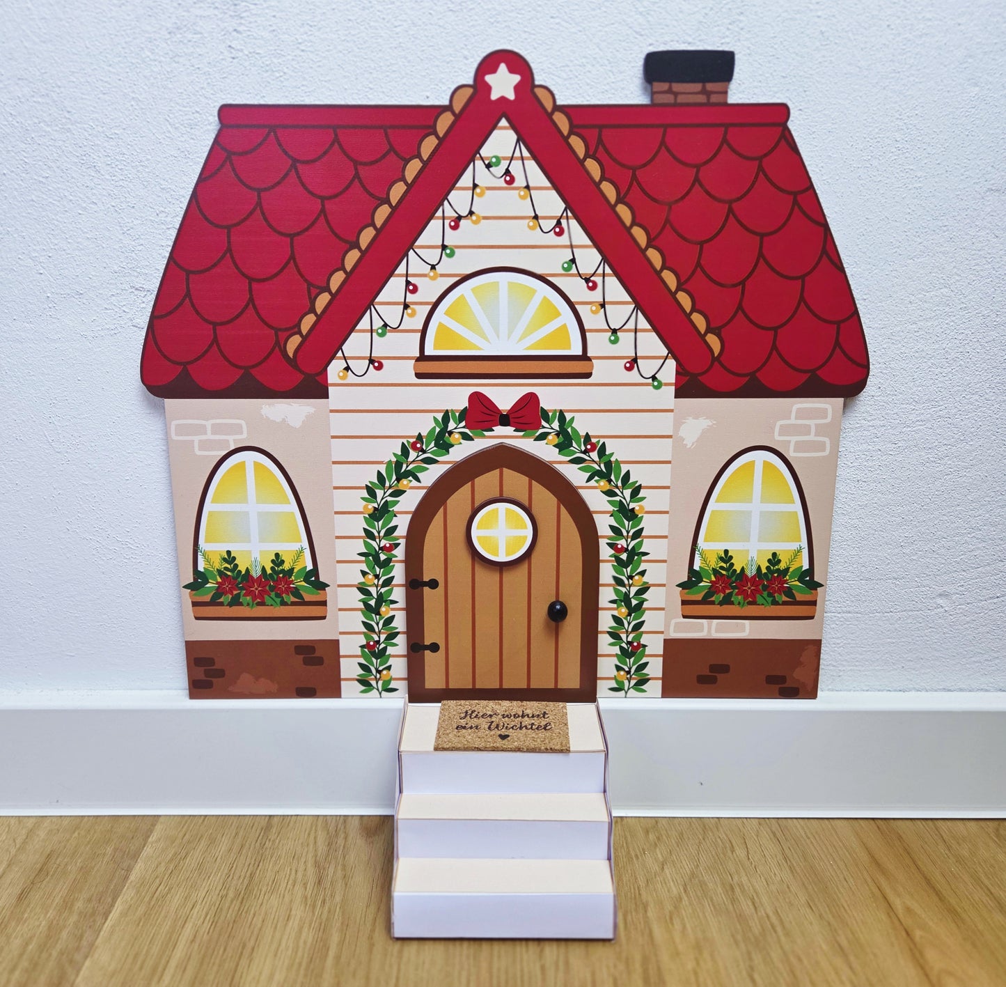 Wichtel-DIY: Bastelvorlage für Wichtelhaus-Treppe