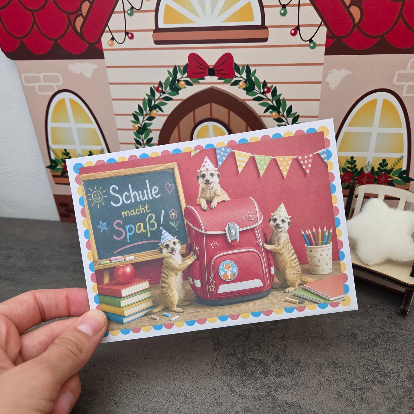 Wichtel-DIY: Postkarte für das neue Schuljahr