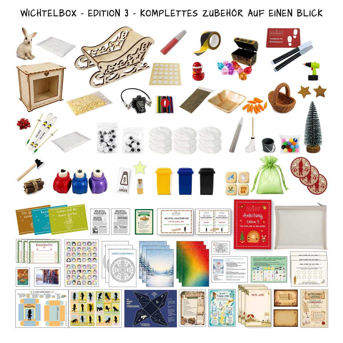 Wichtelbox Bundle: Edition 1+2+3 - mit Wichtelhaus und Wichteltüre