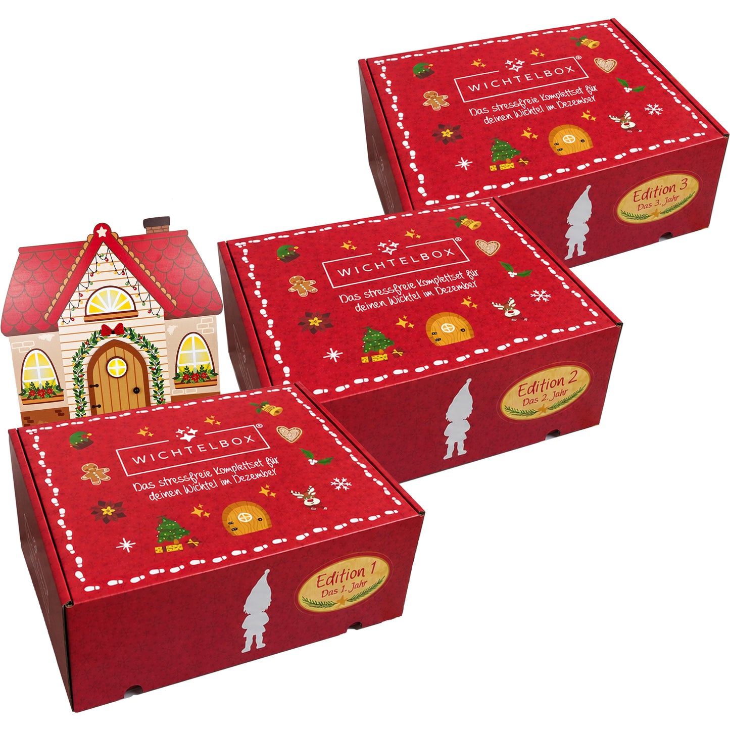Wichtelbox Bundle: Edition 1+2+3 - mit Wichtelhaus und Wichteltüre