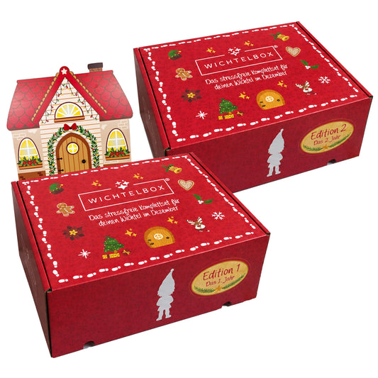 Wichtelbox Bundle: Edition 1+2 - mit Wichtelhaus und Wichteltüre