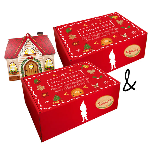 Wichtelbox Bundle: Edition 1+2 - mit Wichtelhaus und Wichteltüre