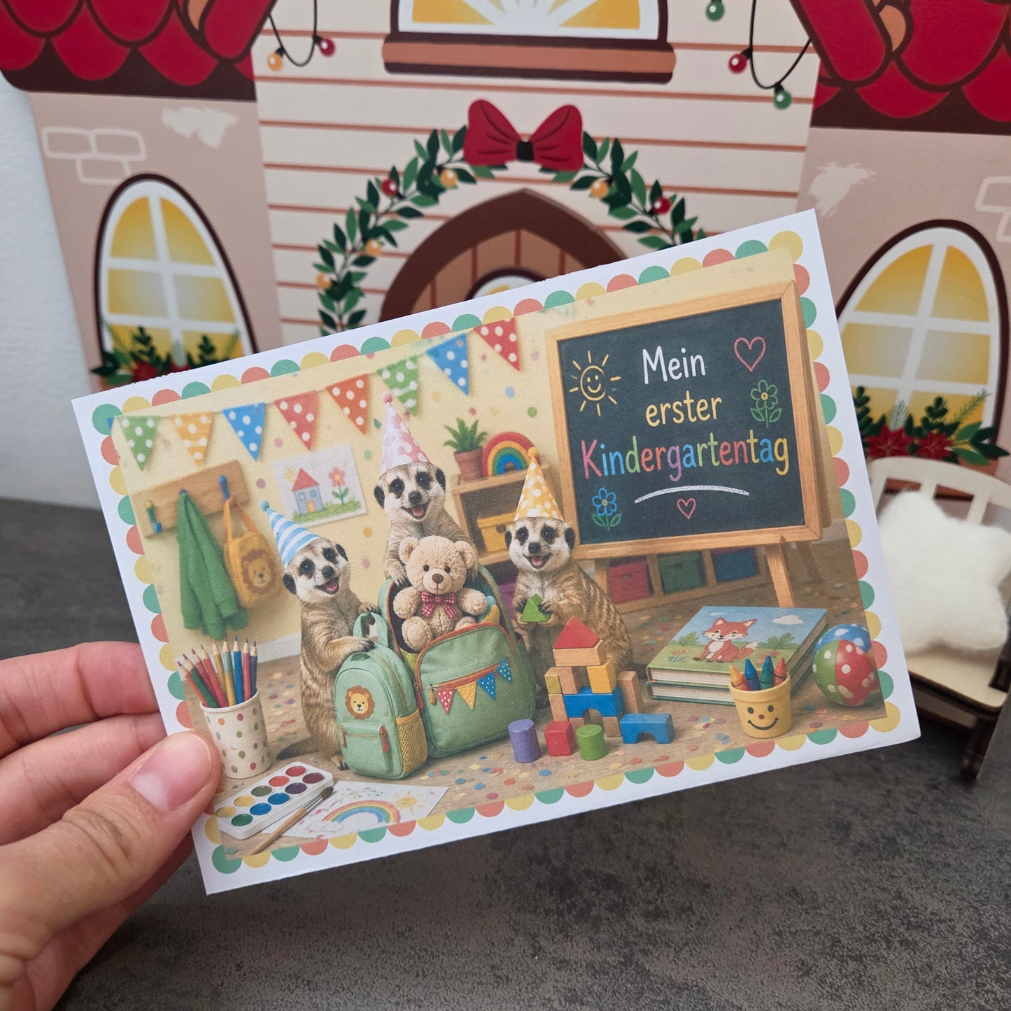 Wichtel-DIY: Postkarte für den 1. Kindergartentag