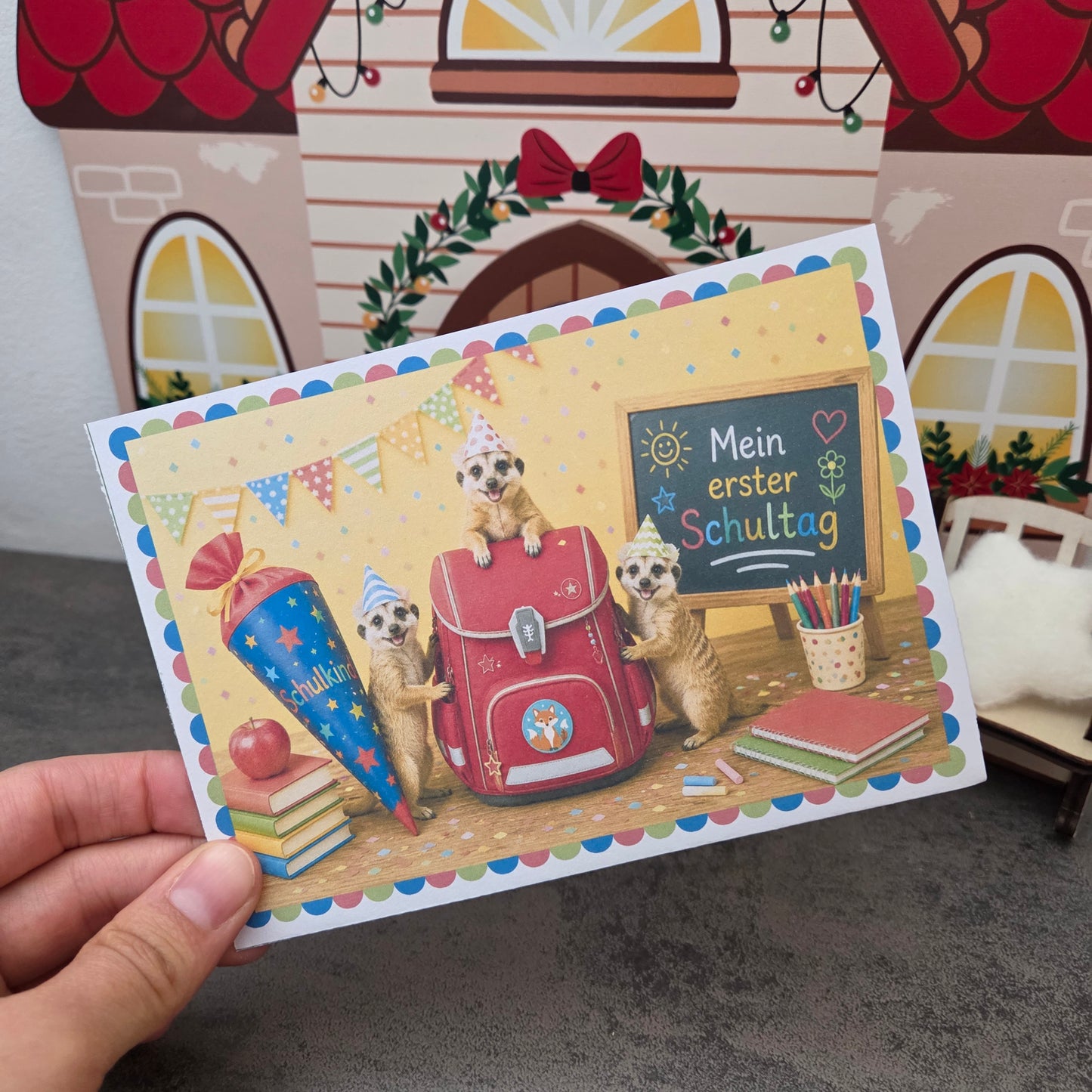 Wichtel-DIY: Postkarte für den 1. Schultag