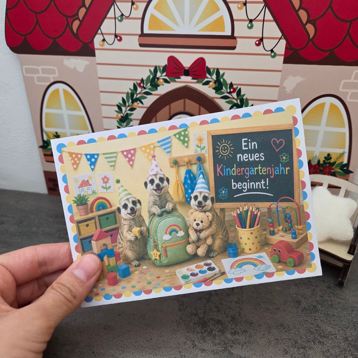 Wichtel-DIY: Postkarte für das neue Kindergartenjahr